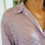 Geo Pattern Oversized Button-Up Shirt