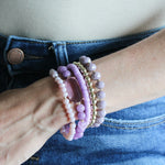 Purple Crystal Stretch Bracelet Set