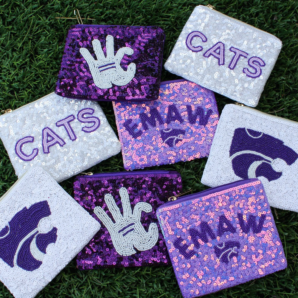 Sequin Game Day Pouches