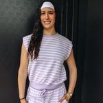 Lavender Stripe Knit Sleeveless Top