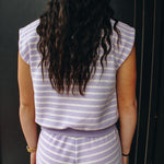 Lavender Stripe Knit Sleeveless Top