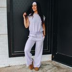 Lavender Stripe Knit Sleeveless Top