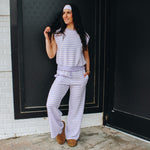 Lavender Stripe Knit Pant