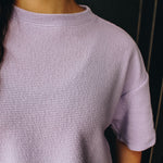 Lavender Knit Side Slit Top