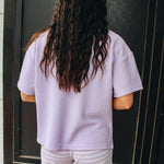 Lavender Knit Side Slit Top