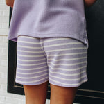 Lavender Stripe Knit Short