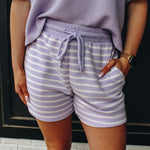 Lavender Stripe Knit Short