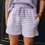 Lavender Stripe Knit Short