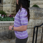 Striped Short Sleeve Sweater Top