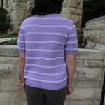 Striped Short Sleeve Sweater Top