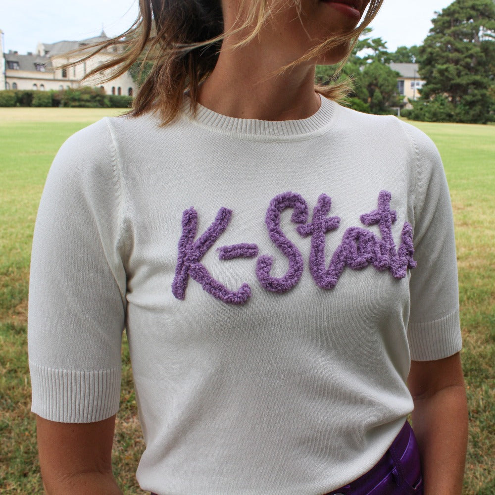 K-State Yarn Sweater Top (Cream)