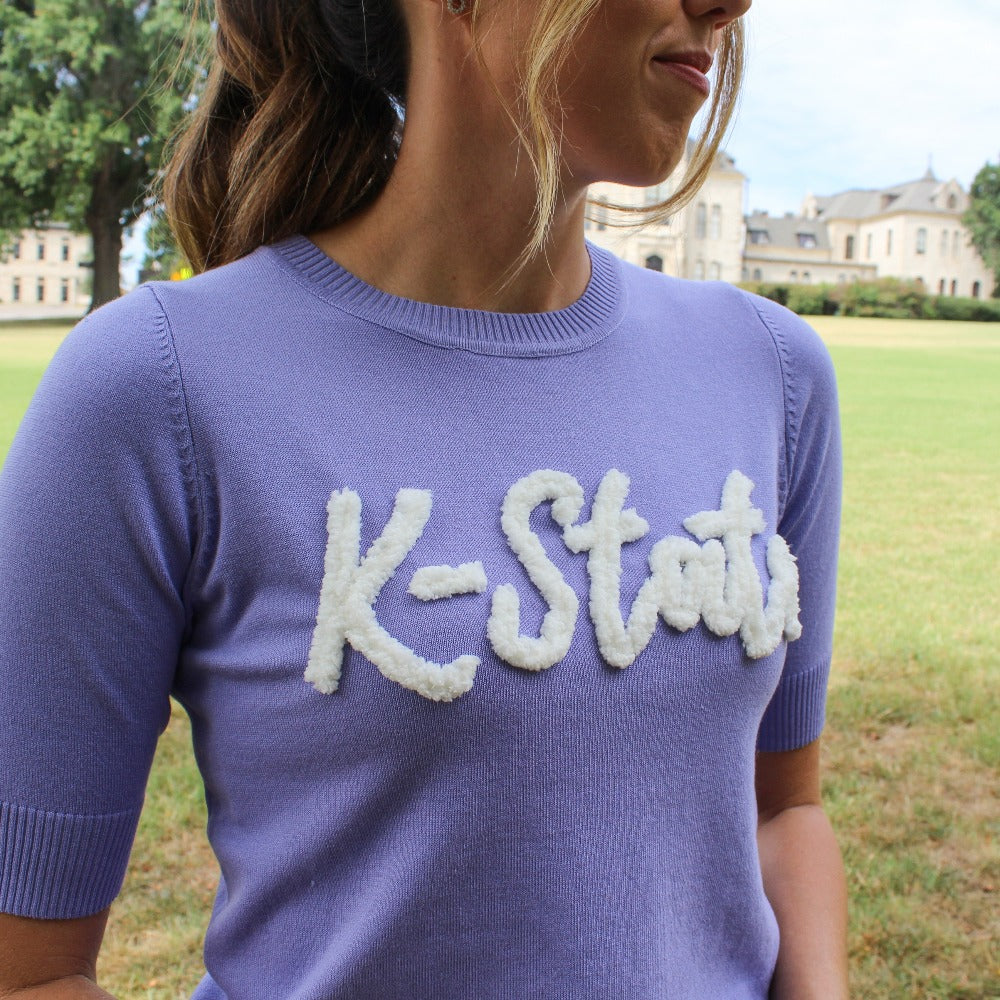 K-State Yarn Sweater Top (Lavender)