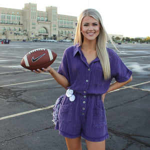 It's Game Time Romper - FINAL SALE