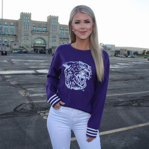 Sequin K-State Varsity Sweater