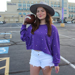 Purple Pearl Crop Sweatshirt