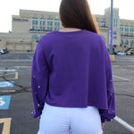 Purple Pearl Crop Sweatshirt