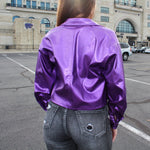 Metallic Purple Cropped Jacket