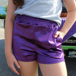 Girls Smocked Metallic Short