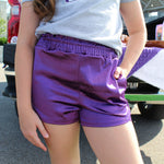 Girls Smocked Metallic Short