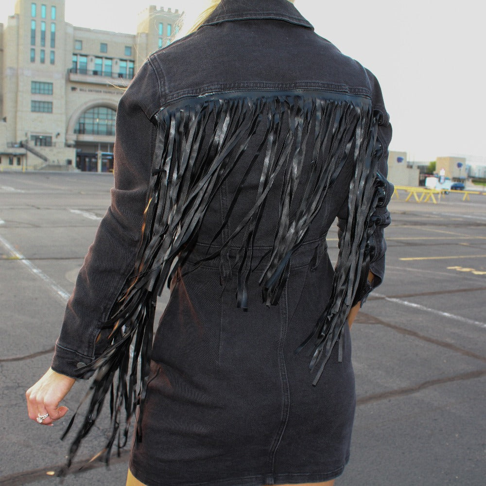 Fringe Denim Dress