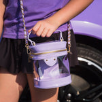 Girls Lavender Round Clear Bag
