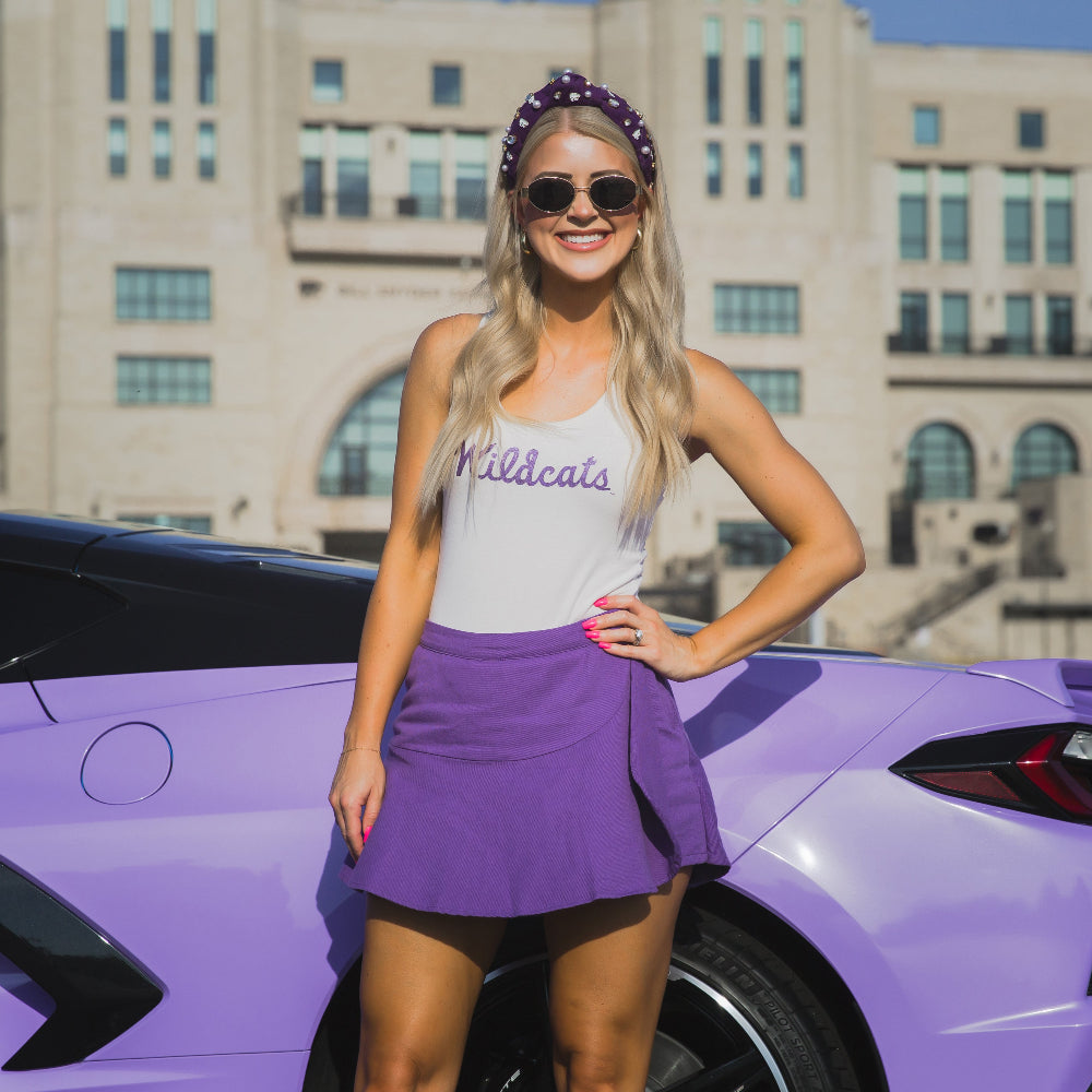 Purple Denim Wrap Skirt