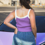 Lavender Sweater Crop Tank