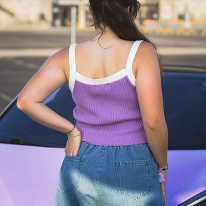 Lavender Sweater Crop Tank