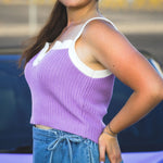 Lavender Sweater Crop Tank