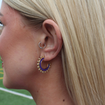 Small Purple and Gold Hoop Earring