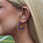 Medium Purple and Gold Hoop Earring
