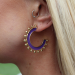 Medium Purple and Gold Hoop Earring