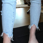 Connor Frayed Ankle Skinny Jeans