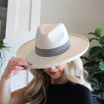 Sterling Embroidered Wide Brim Hat (Ivory)