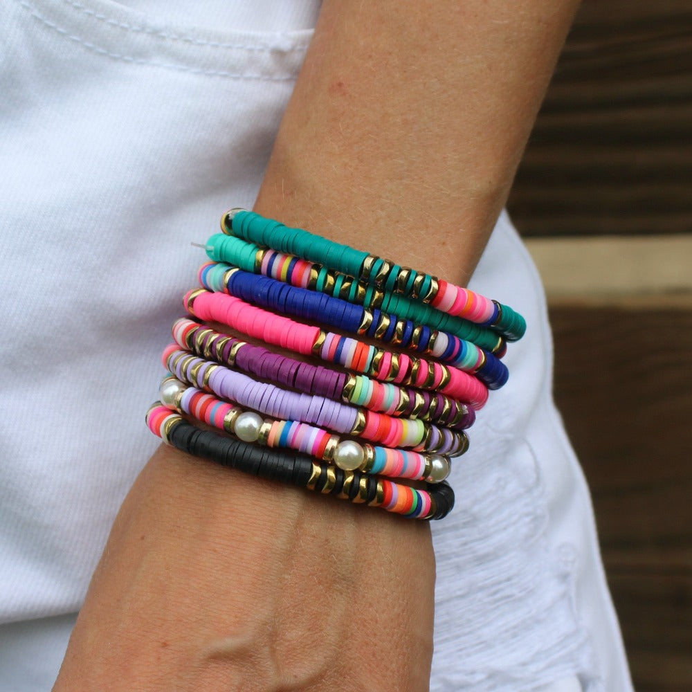 Seed bead 5 piece Multi-colored bracelet set – Splurg'd Studio